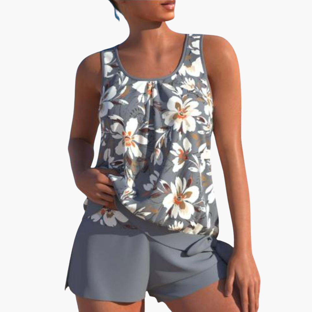 Zweiteiliges Tankini-Set für Frauen - Floral und bequem