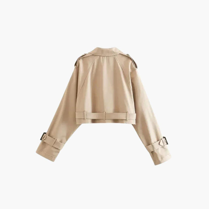 Stylische Cropped Belt Jacke für Frauen - SchmiedeMode