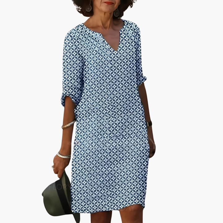 Sommerkleid für Damen - Leicht, mit V-Ausschnitt & Ärmeln