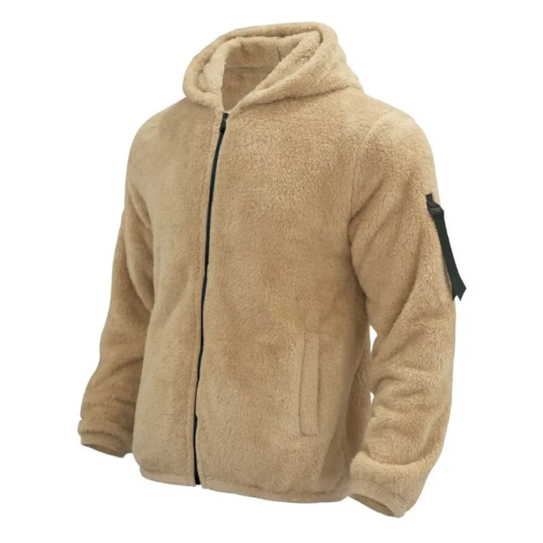 Herren Fleecejacke mit Kapuze und Reißverschluss