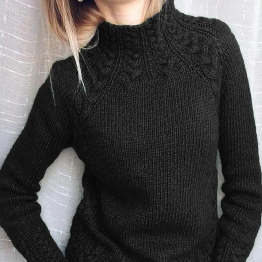 Damen Pullover mit Rollkragen und Strukturstrick