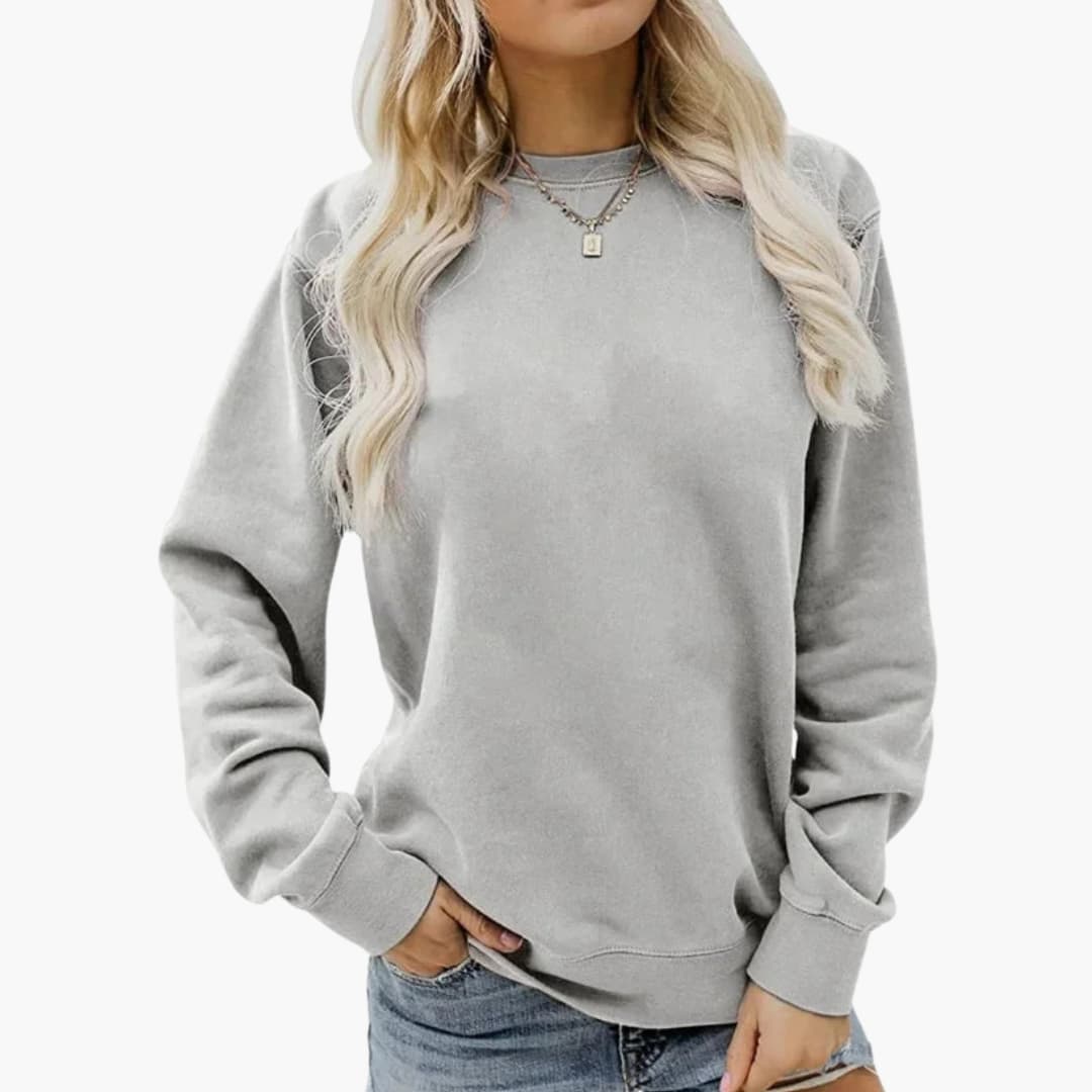Damen Sweatshirt mit Rundhalsausschnitt und langen Ärmeln