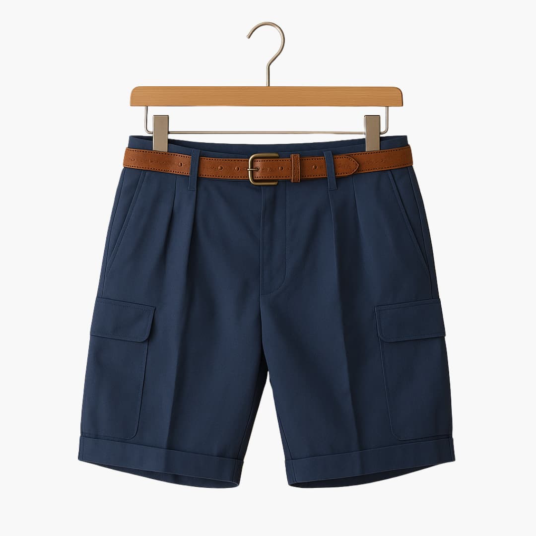 Herren Sommer Shorts aus Leinenmix mit Cargotaschen
