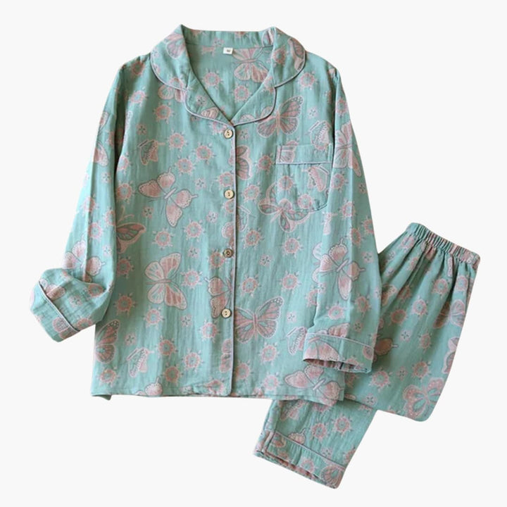 Damen Fleece Pyjama Set mit Bärenmotiv und elastischem Bund