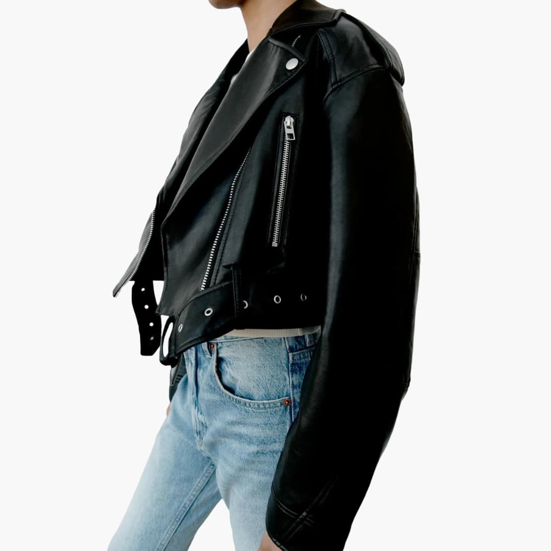 Kurze Bikerjacke für Damen