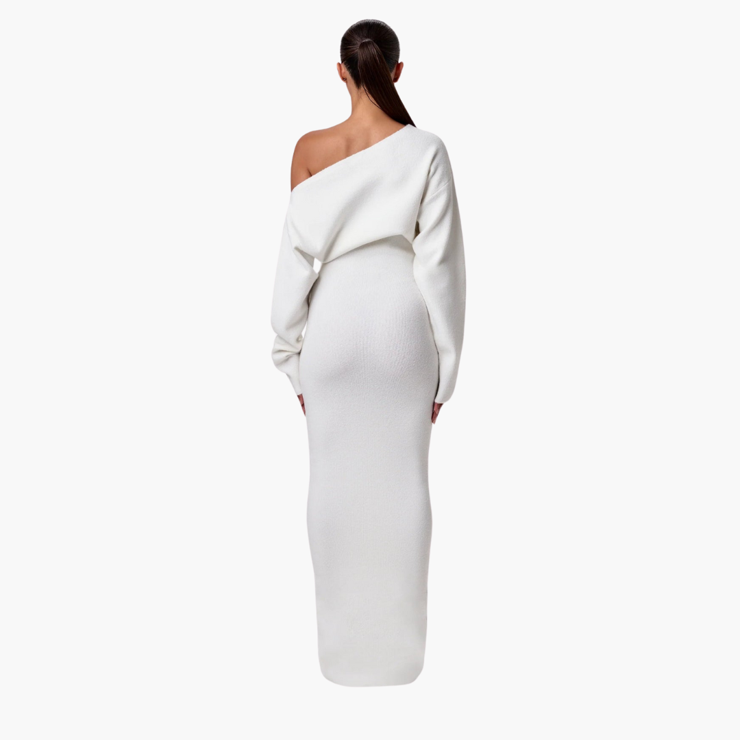 Off-Shoulder Strickkleid für Damen – Elegantes Abendkleid