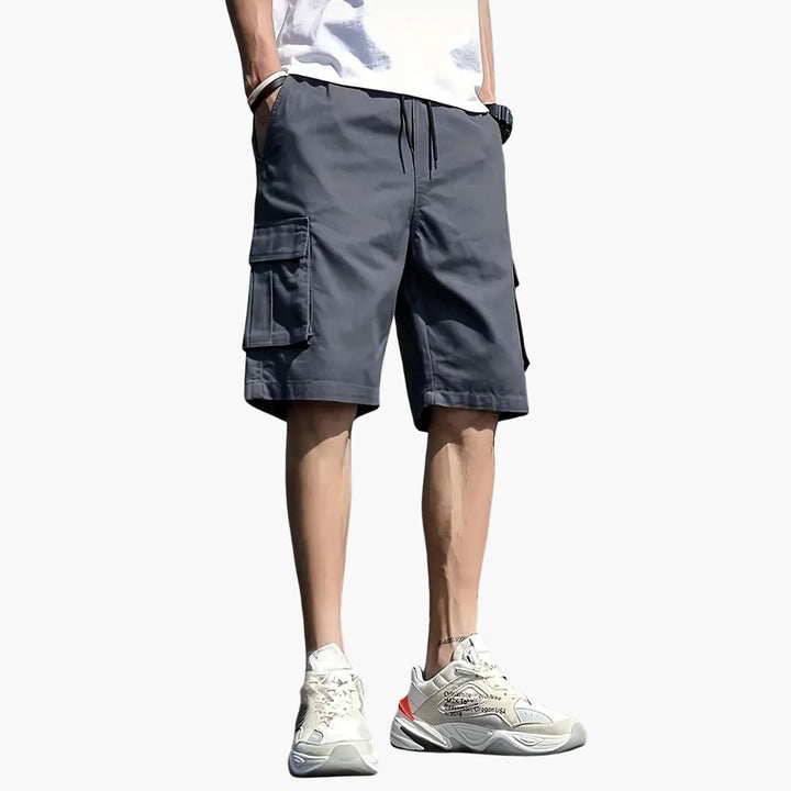 Herren Cargo Shorts mit Kordelzug und Klappentaschen