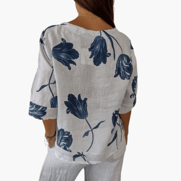 Stilvolles und bequemes Shirt mit V-Ausschnitt für Frauen - SchmiedeMode