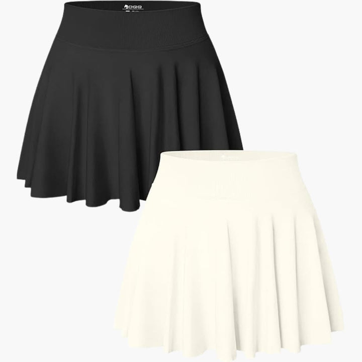 Damen Minirock 2er Pack mit hoher Taille und Stretchbund