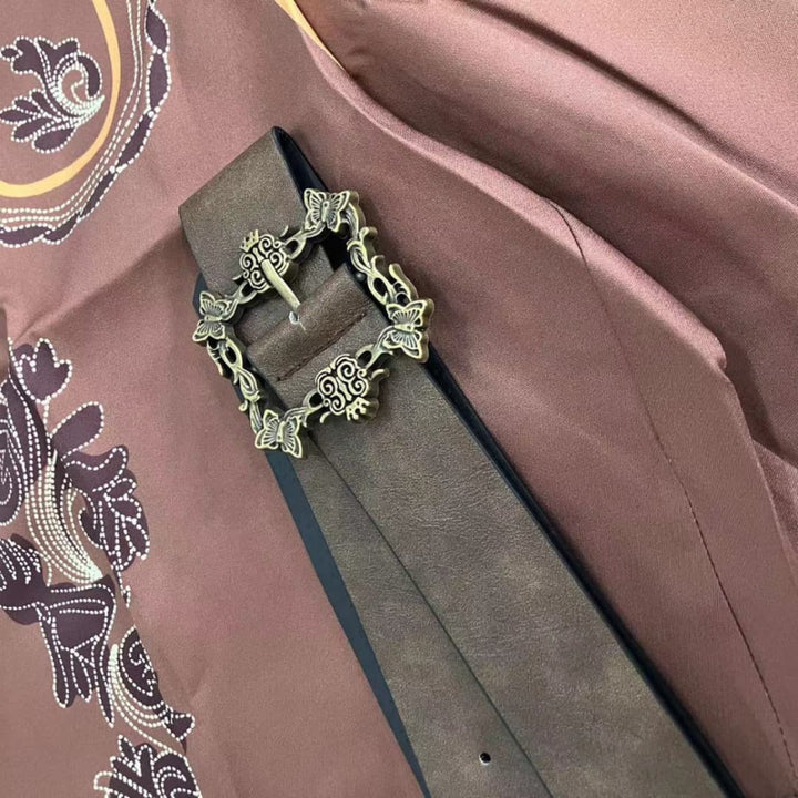 Herren Lederhose mit Stickerei und Seitenknöpfen - Oktoberfest 2025