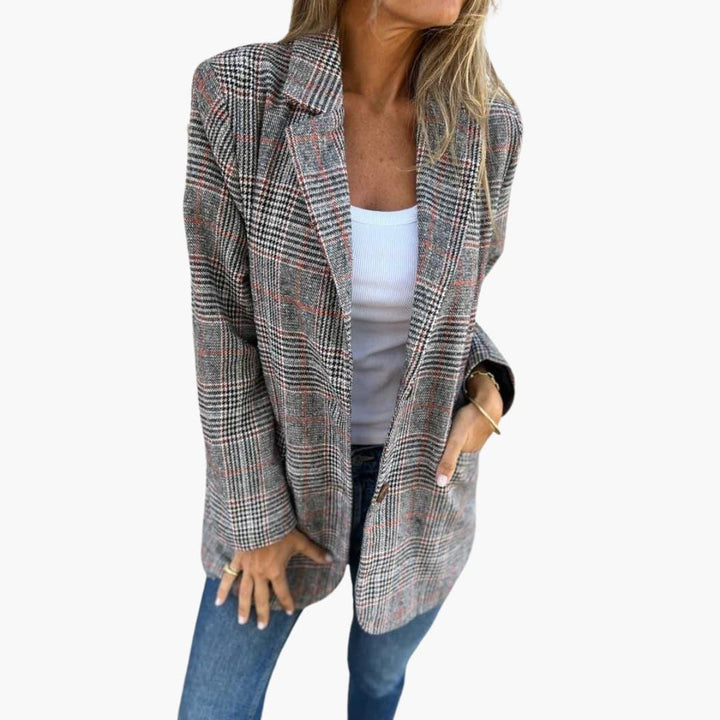 Maßgeschneiderter karierter Blazer für Damen - SchmiedeMode