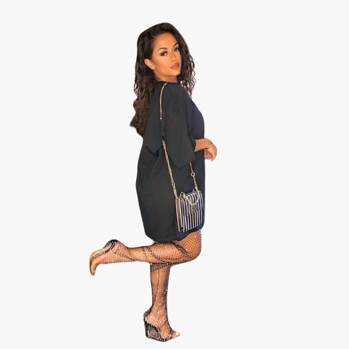 Stylische Diamantene Fischnetzhose für Frauen - SchmiedeMode