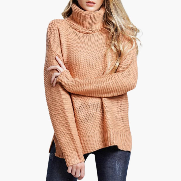 Damen pullover mit Rollkragen und langen Ärmeln