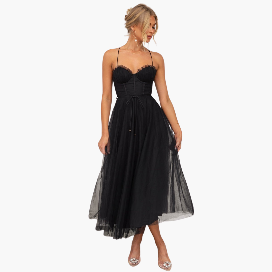 Damen Abendkleid mit Tüllrock – Strapless und elegant