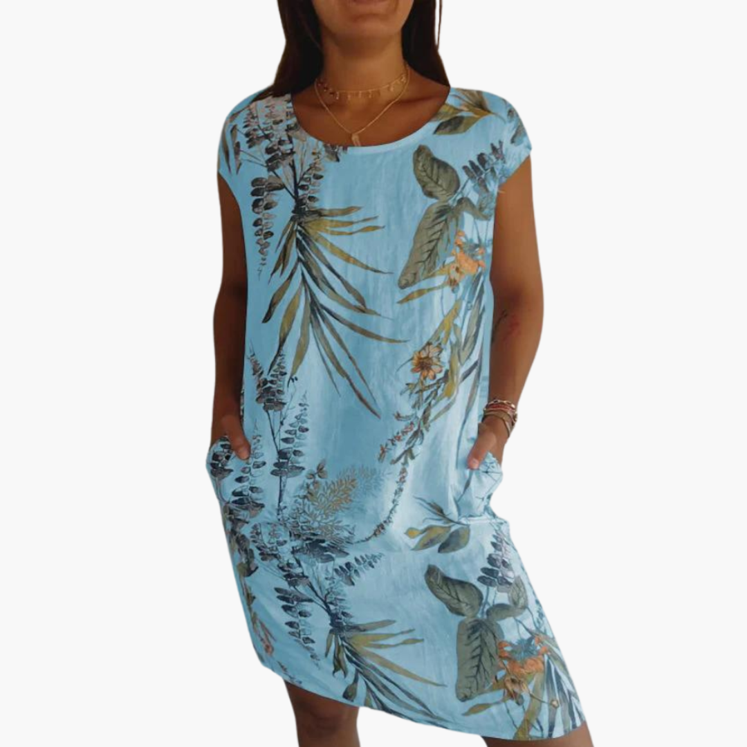 Sommerkleid für Damen mit Blumenmuster – Lockerer Stil