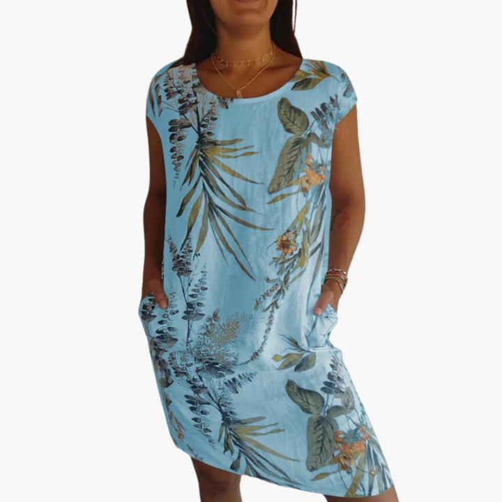 Sommerkleid für Damen mit Blumenmuster – Lockerer Stil