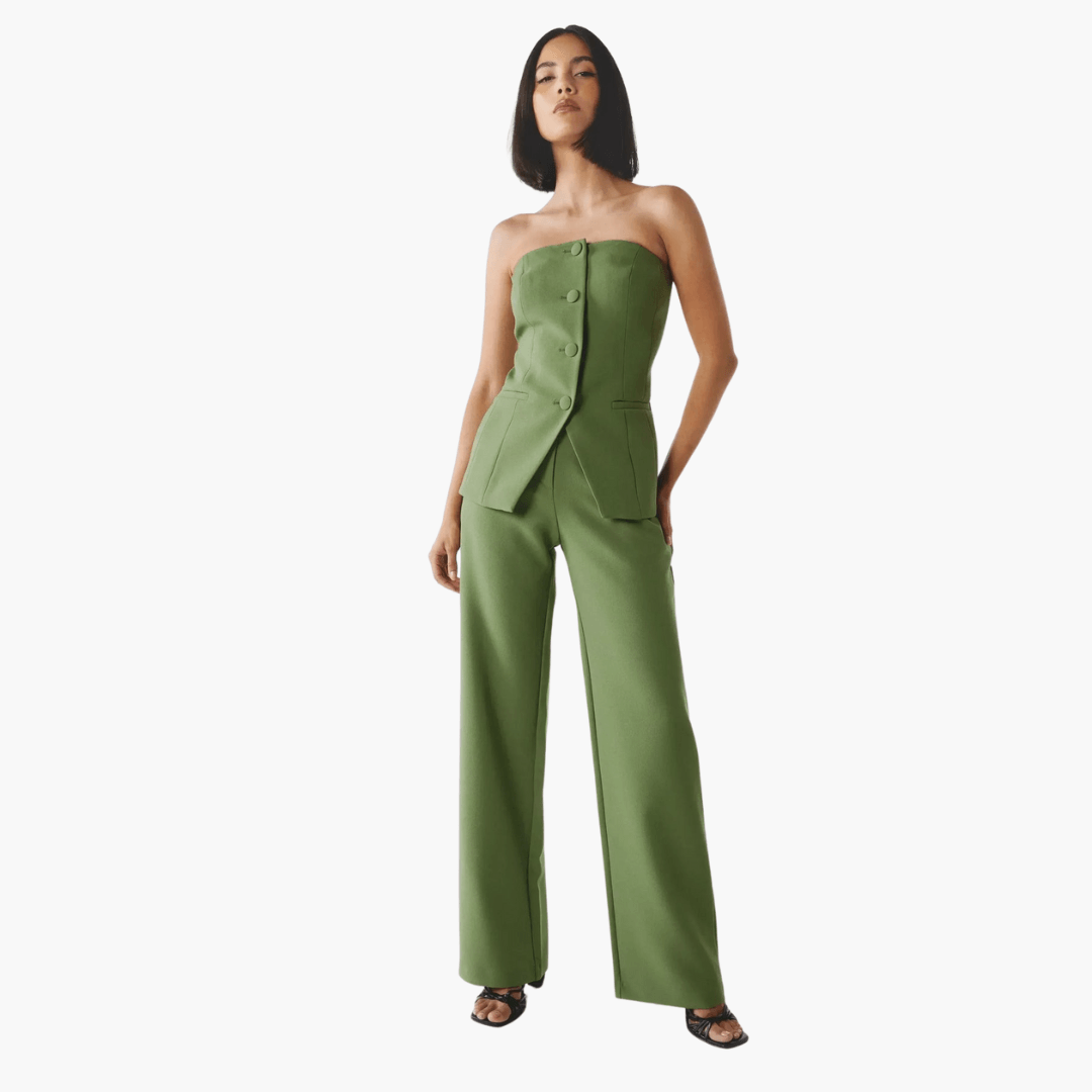 Elegantes trägerloses zweiteiliges Set für Frauen - SchmiedeMode