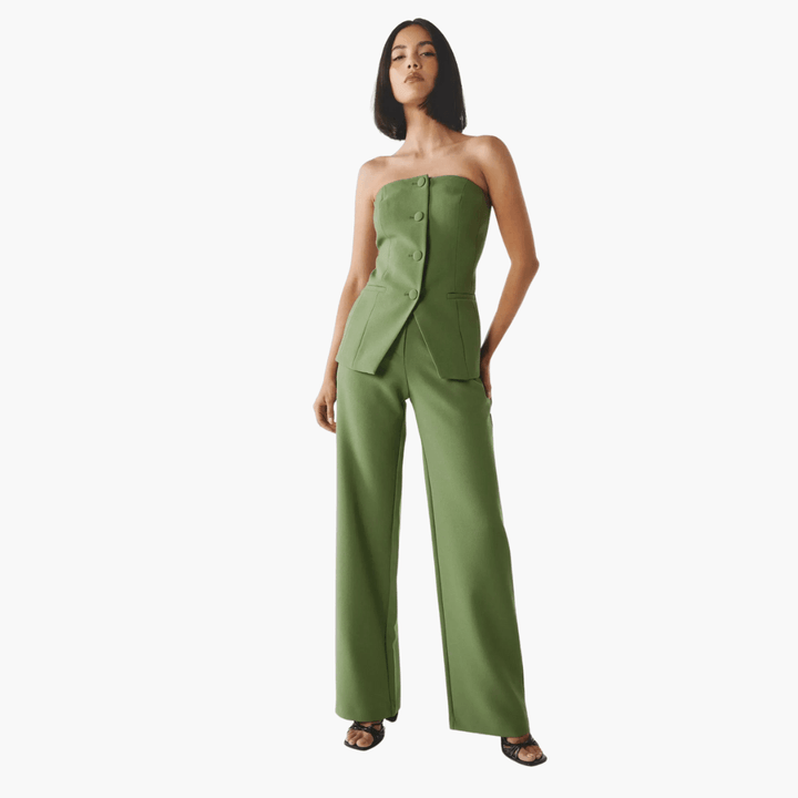 Elegantes trägerloses zweiteiliges Set für Frauen - SchmiedeMode