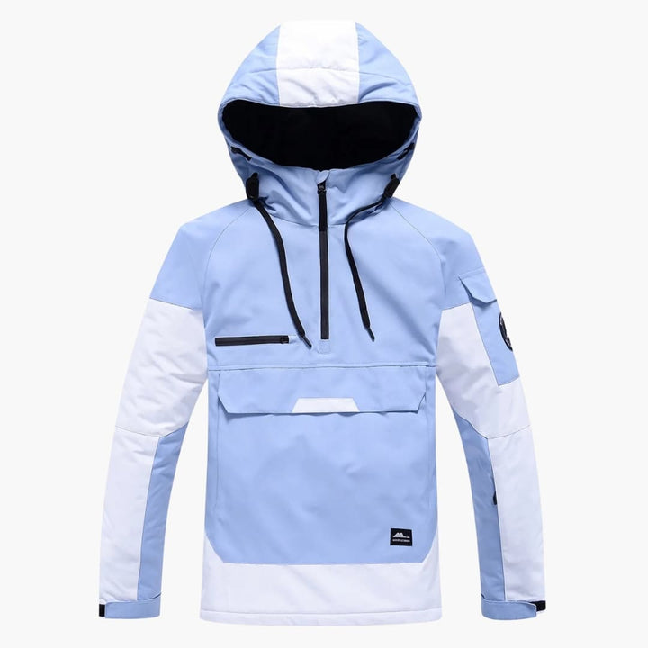 Unisex Skijacke mit Kapuze und Reißverschluss