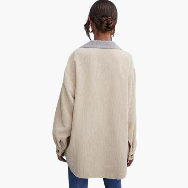 Damen Cordjacke mit Knopfverschluss und Taschen