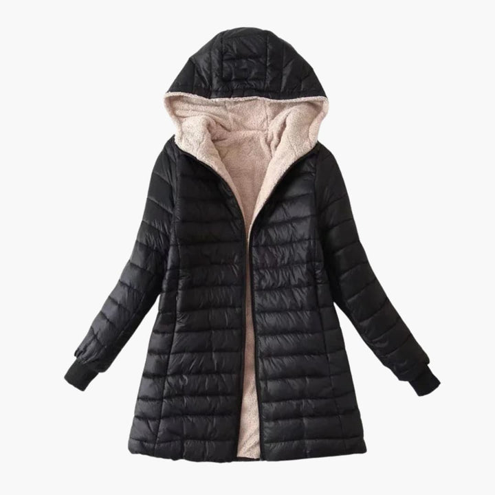 Damen Winter jacke mit Kapuze und Reißverschluss