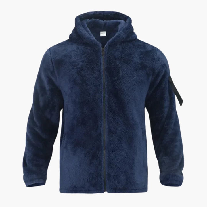 Herren Fleecejacke mit Kapuze und Reißverschluss