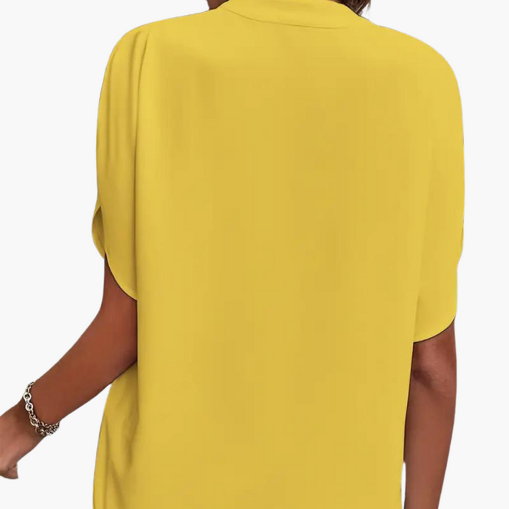 Bluse mit V-Ausschnitt für Damen – kurzarm und elegant