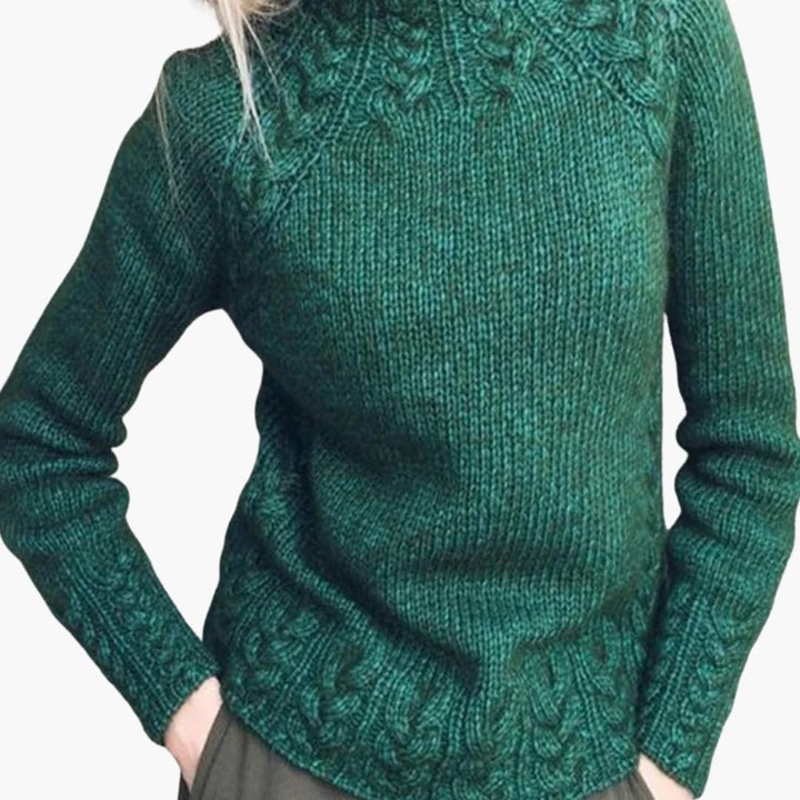 Damen Pullover mit Rollkragen und Strukturstrick