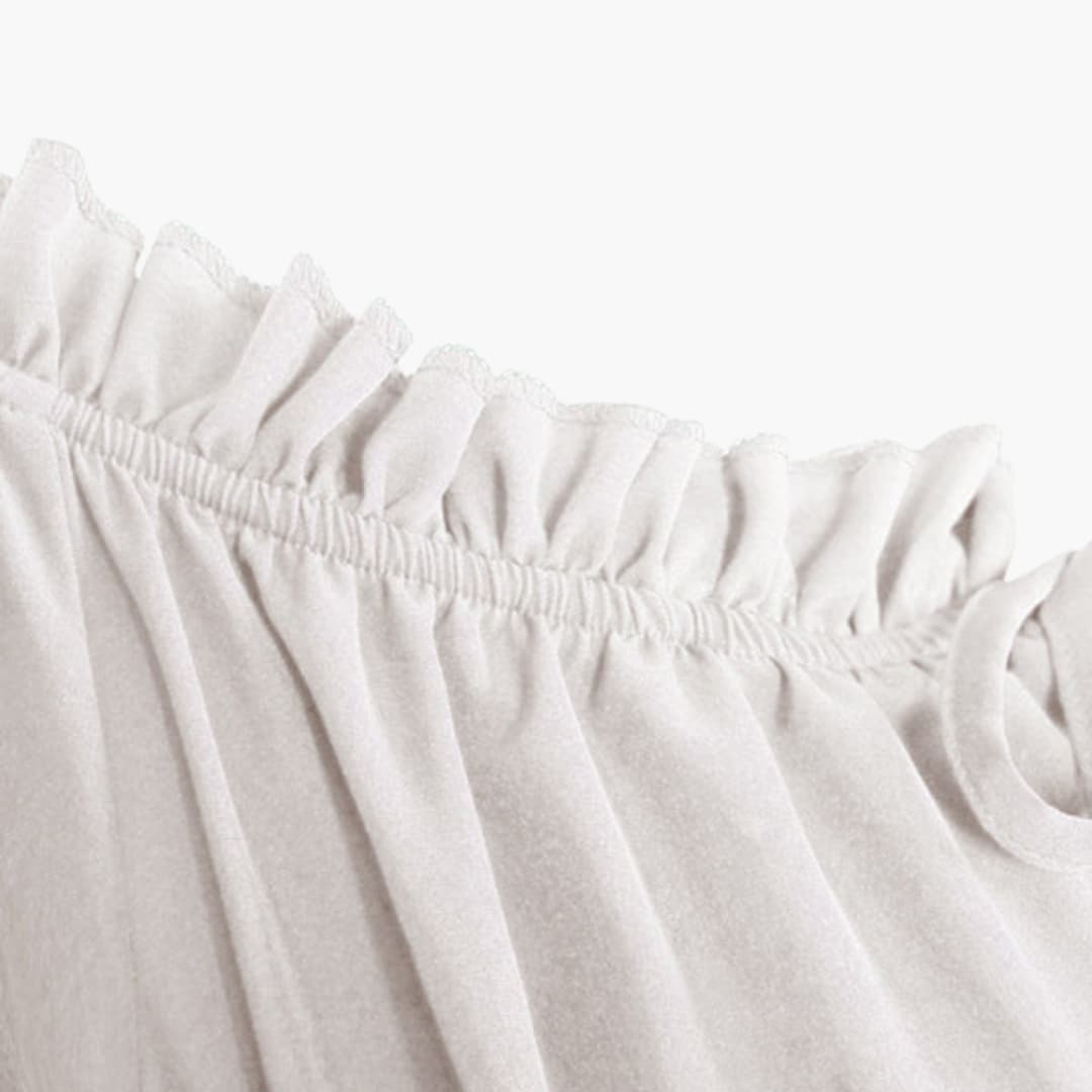 Damen Midikleid mit Puffärmeln und Rüschensaum