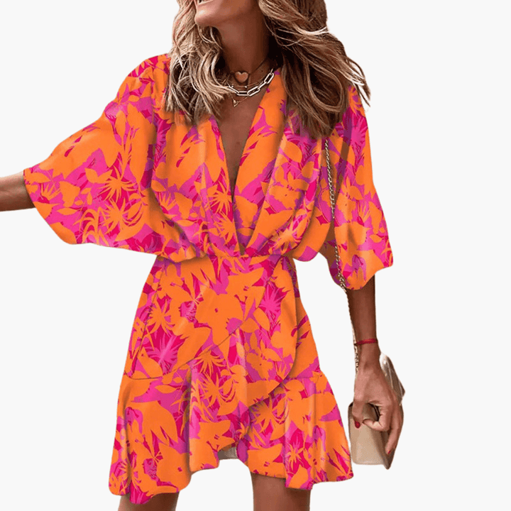 Elegantes Kleid mit Fledermausärmeln für Frauen - SchmiedeMode