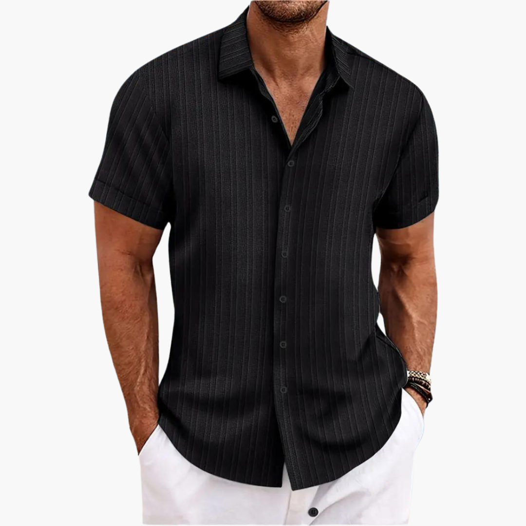Herren Hemd Kurzarm mit Streifen – Button-Up für Sommer