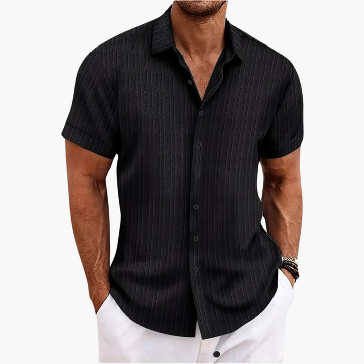 Herren Hemd Kurzarm mit Streifen – Button-Up für Sommer