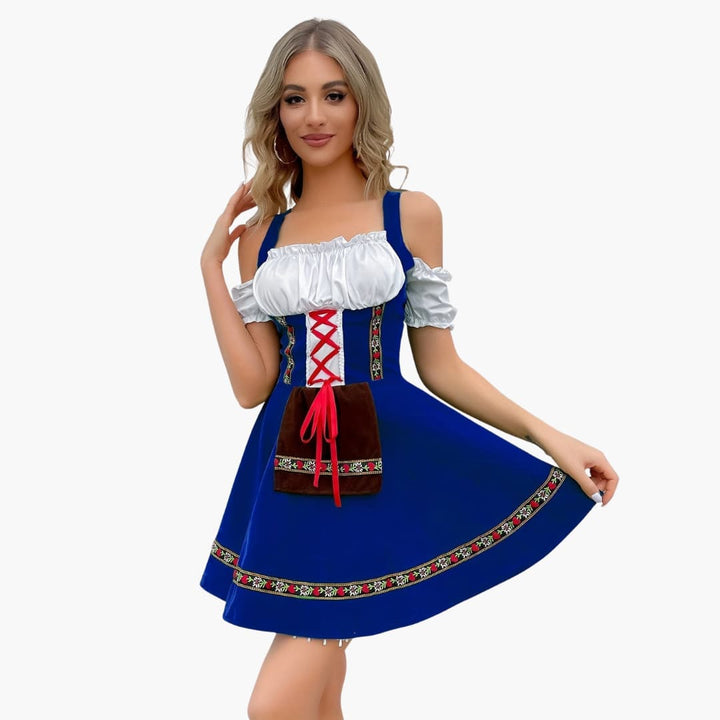 Schulterfreies Dirndl kleid für Damen - Oktoberfest 2025