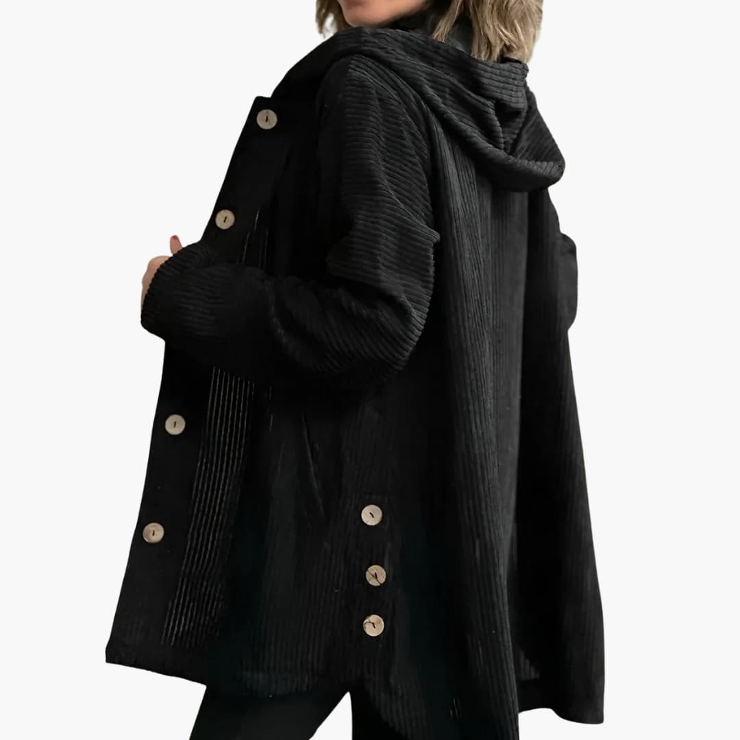 Damen Kapuzenjacke mit Knopfleiste