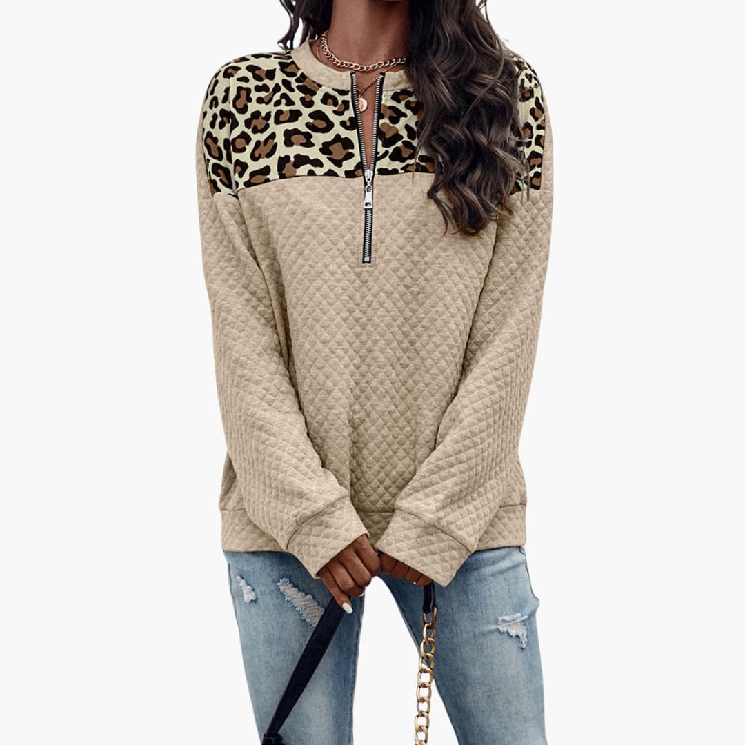 Reißverschluss-Sweatshirt mit Print für Damen