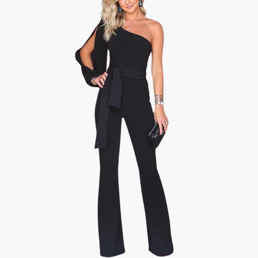 Eleganter Jumpsuit für Damen – One-Shoulder & Tailliert