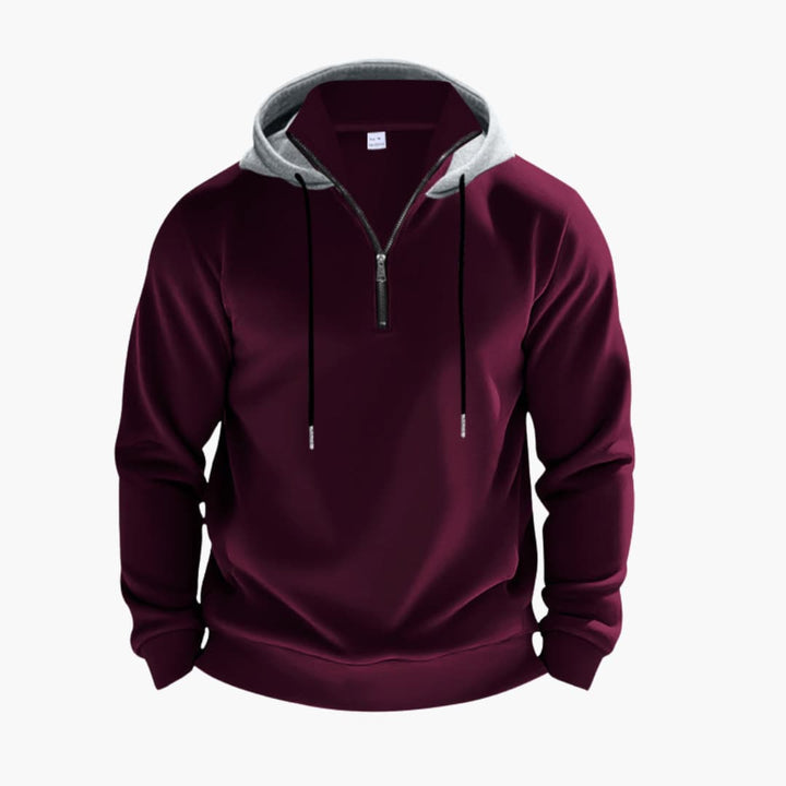 Herren Hoodie mit Reißverschluss und Kordelzugkapuze