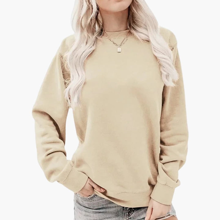 Damen Sweatshirt mit Rundhalsausschnitt und langen Ärmeln