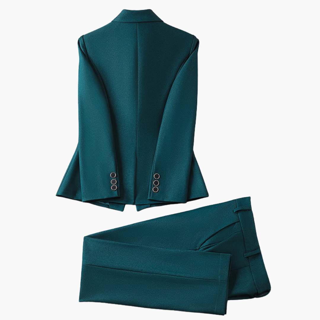 Damen Blazer Set mit Einem Knopf und Geraden Hosen