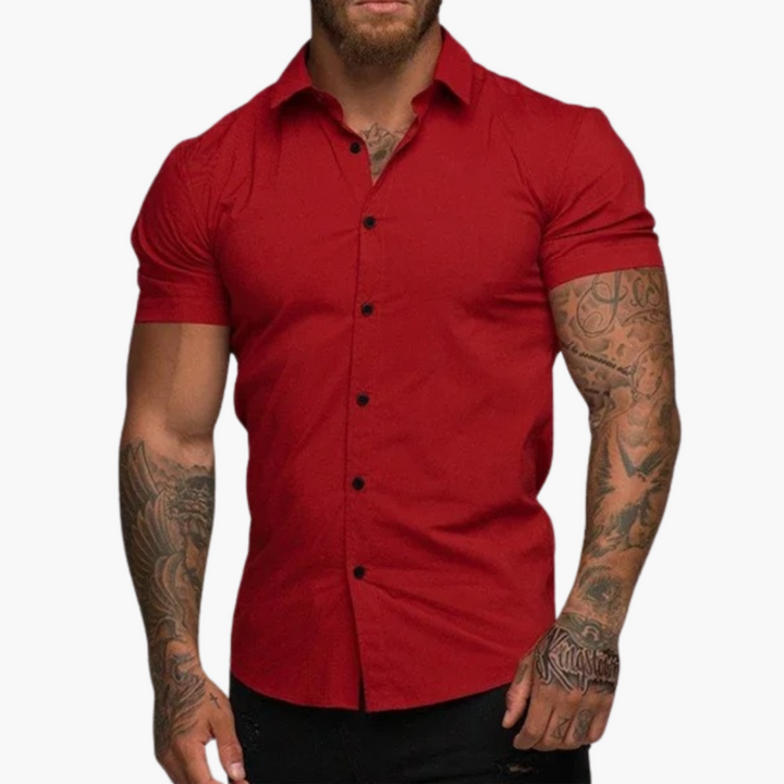 Figurbetontes Kurzarm Hemd für Herren – Slim Fit Style