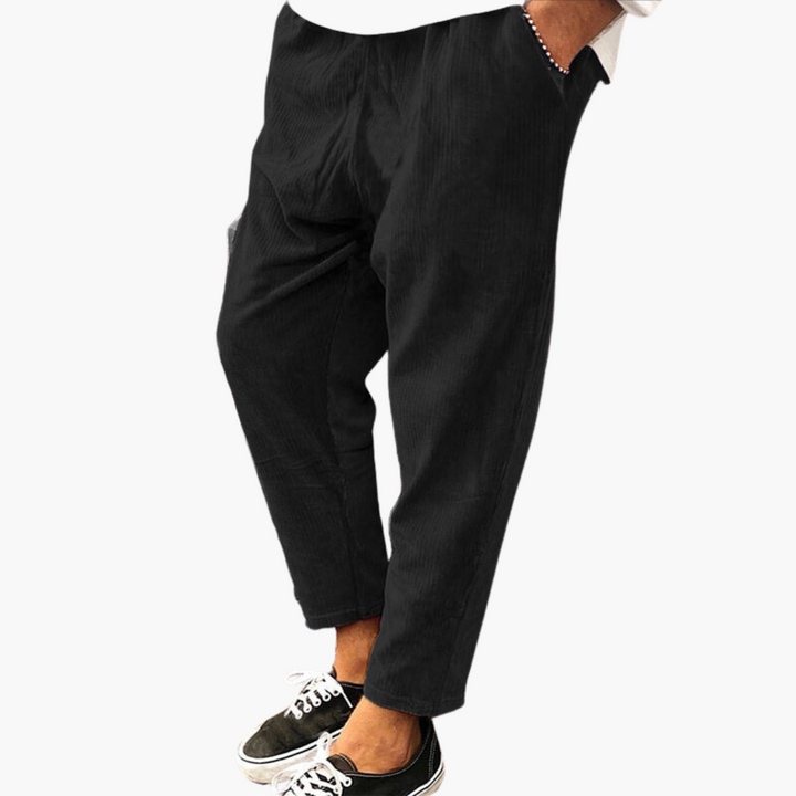 Herren Cordhose mit Stretchbund und geradem Bein