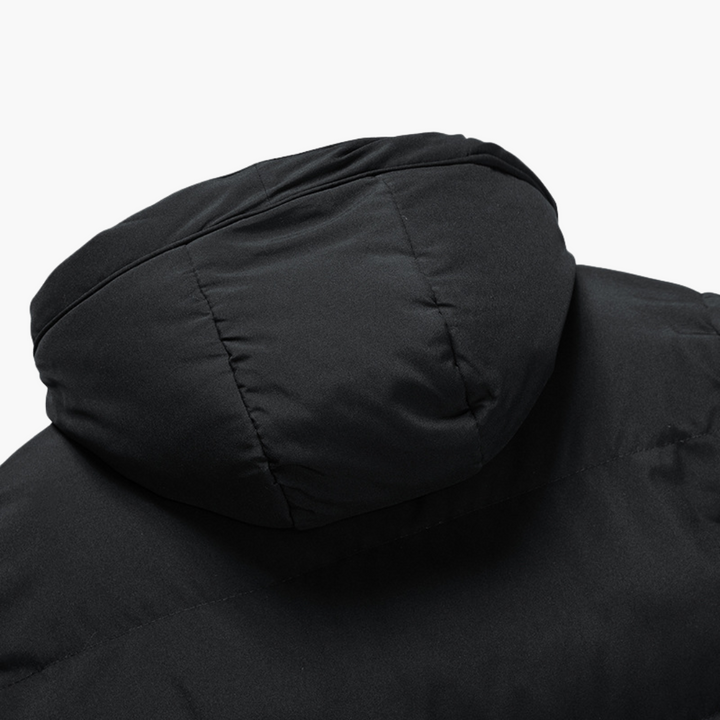 Herren Parka Jacke mit Kapuze und Frontreißverschluss