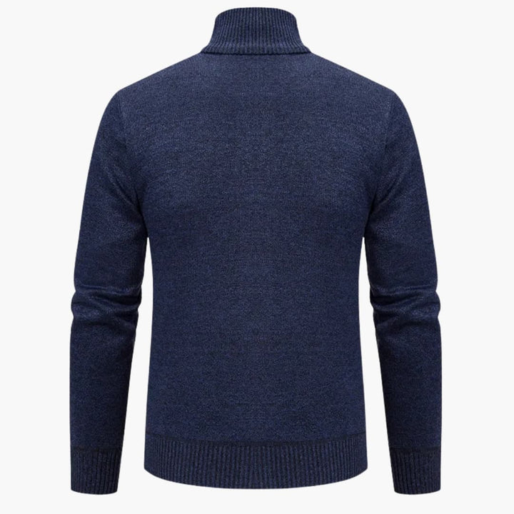 Herren Pullover mit Reißverschluss und gerippter Oberfläche