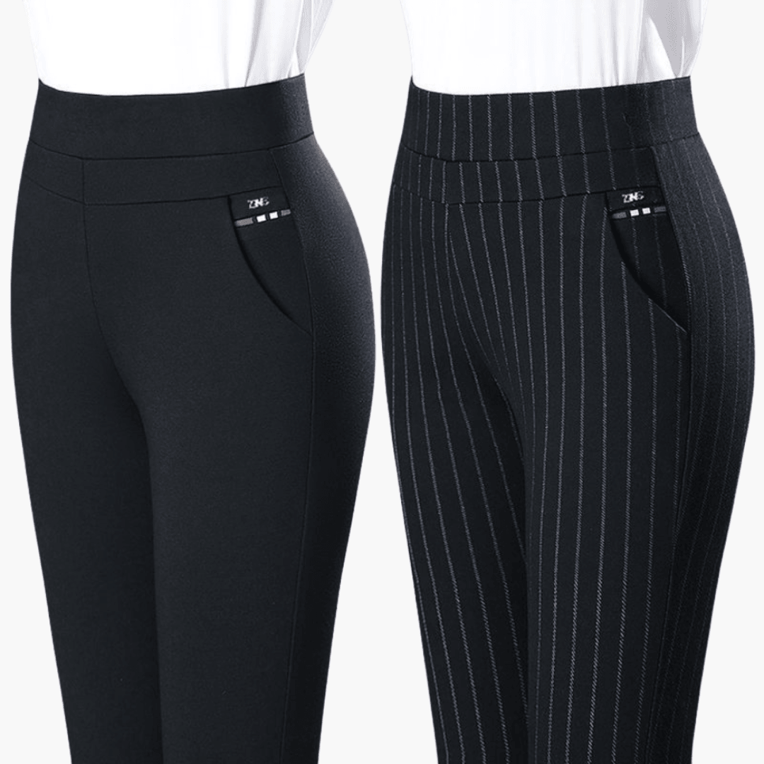 Bequeme Stretch-Hose mit hoher Taille für Frauen - SchmiedeMode