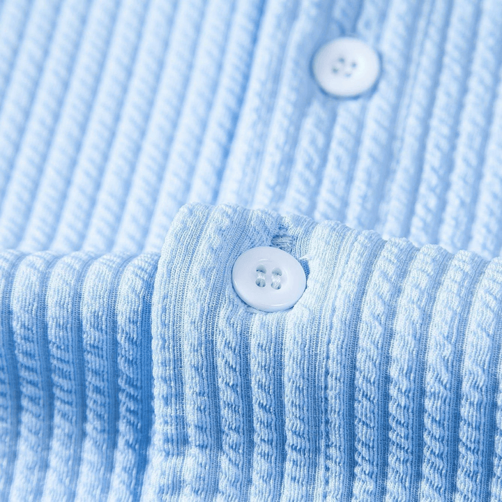 Bequemes Rippenhemd mit Stehkragen für Männer - SchmiedeMode