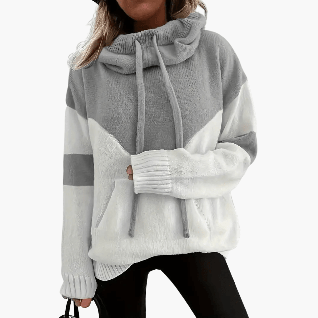 Gemütlicher Colorblock-Hoodie für Damen - SchmiedeMode