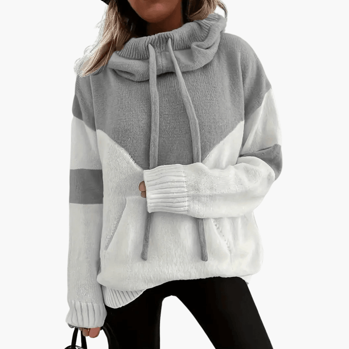 Gemütlicher Colorblock-Hoodie für Damen - SchmiedeMode