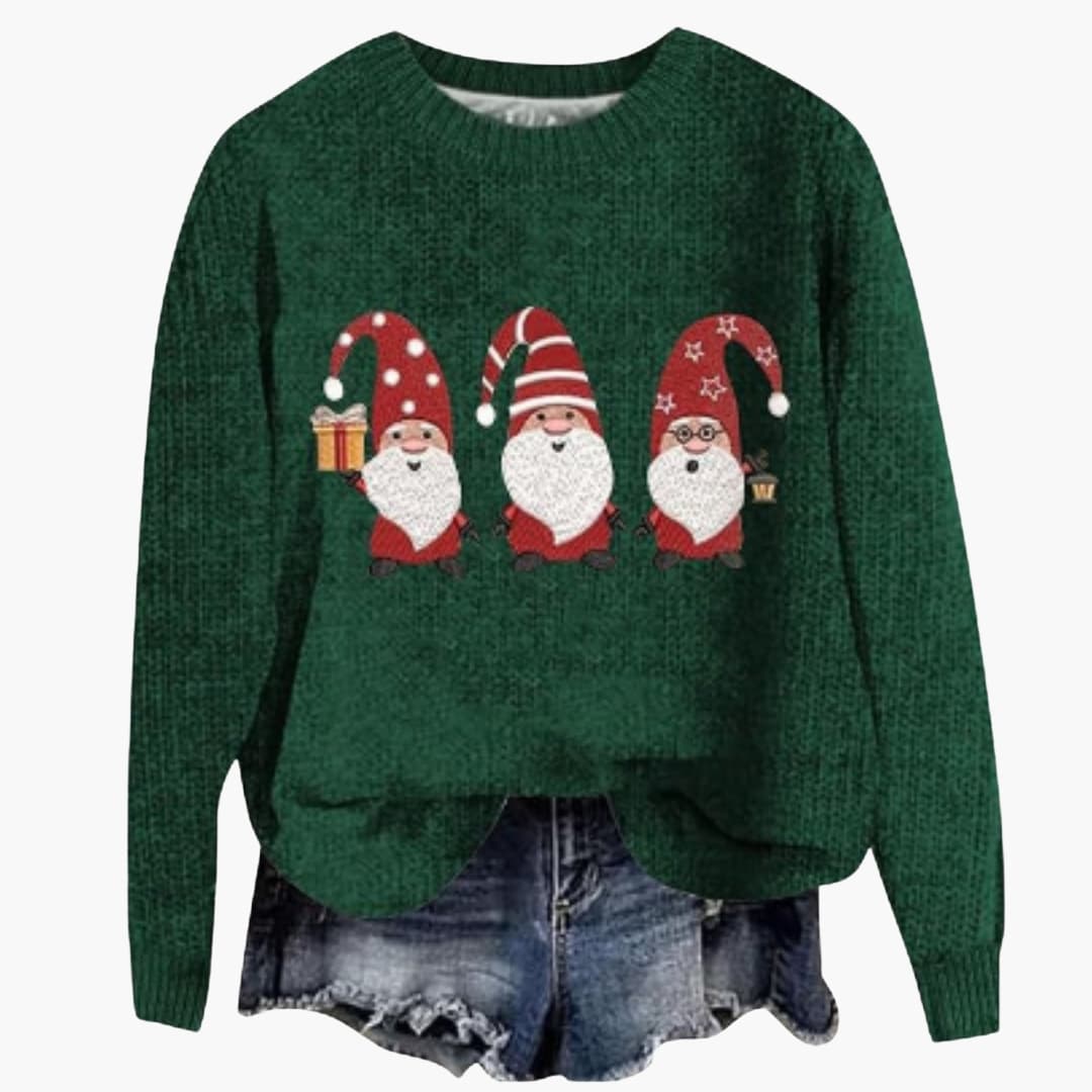 Damen Langarmpullover mit Rundhalsausschnitt und geradem Saum