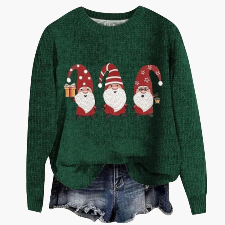 Damen Langarmpullover mit Rundhalsausschnitt und geradem Saum