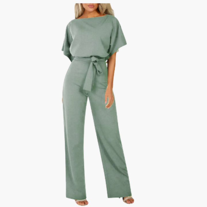 Eleganter Jumpsuit mit weitem Bein für Damen – mit Bindegürtel